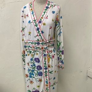 Vintage 1970's Maurice Vibrant Floral Maxi Wrap Dress
